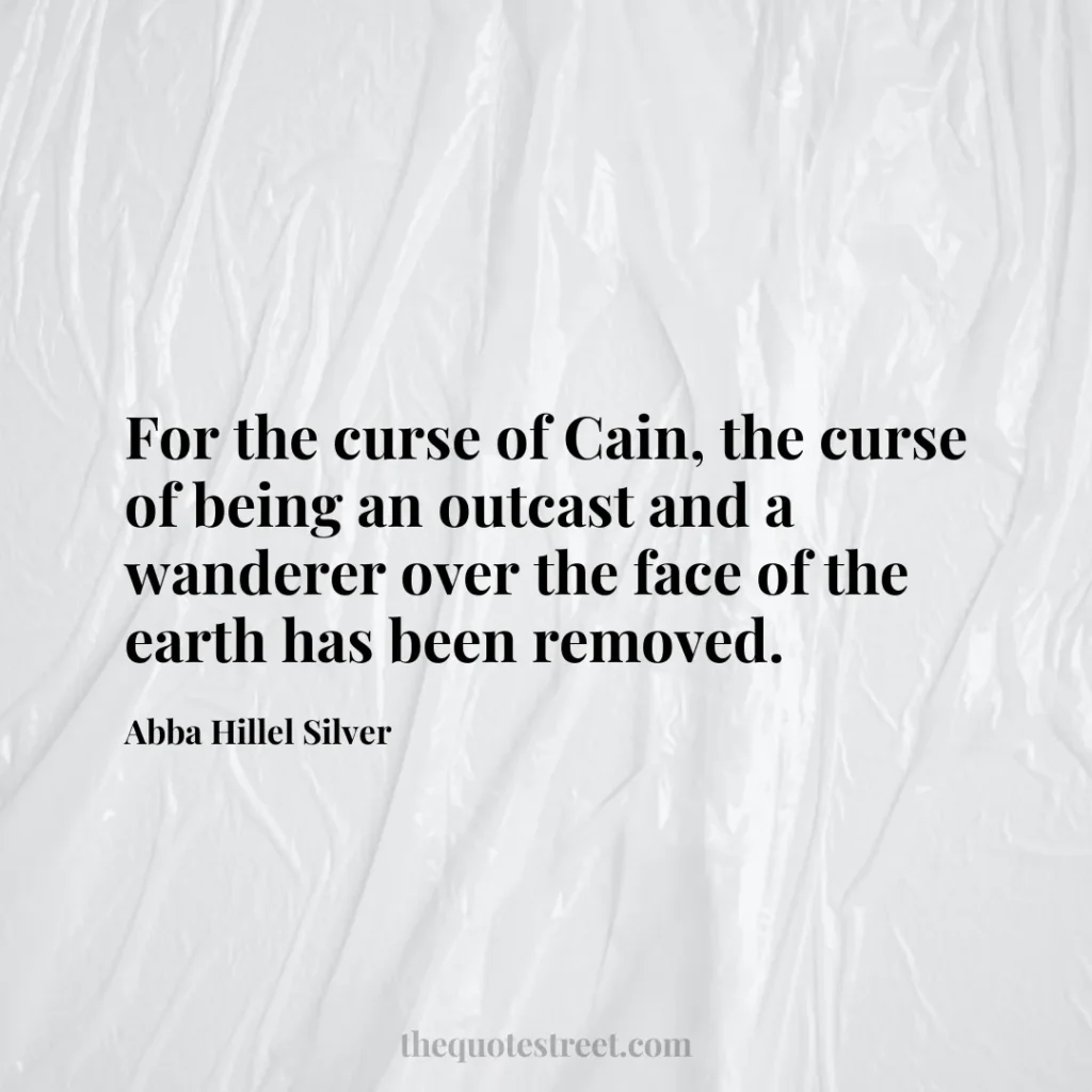 For the curse of Cain