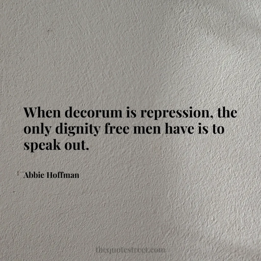 When decorum is repression