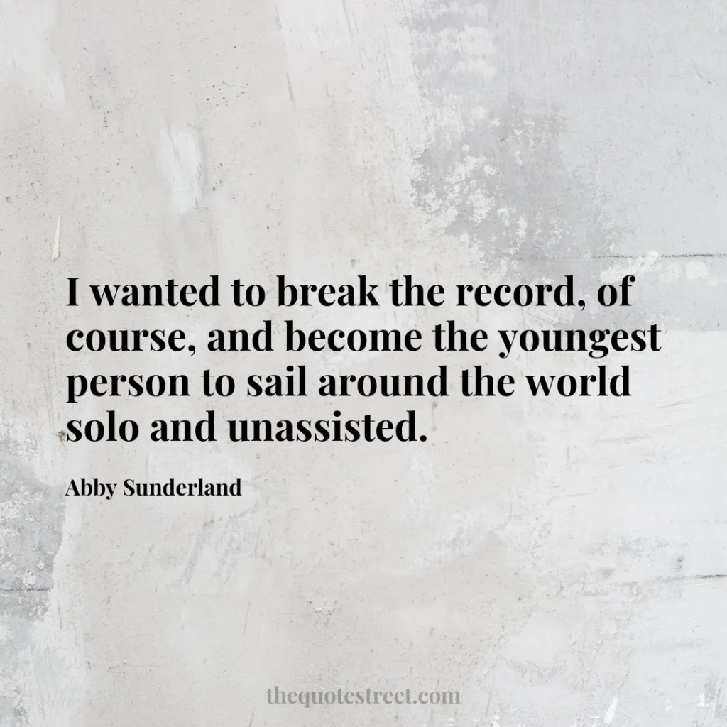 I wanted to break the record