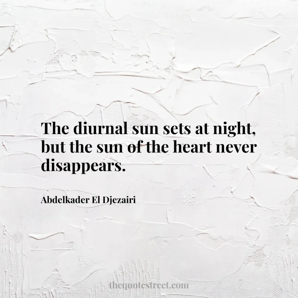 The diurnal sun sets at night