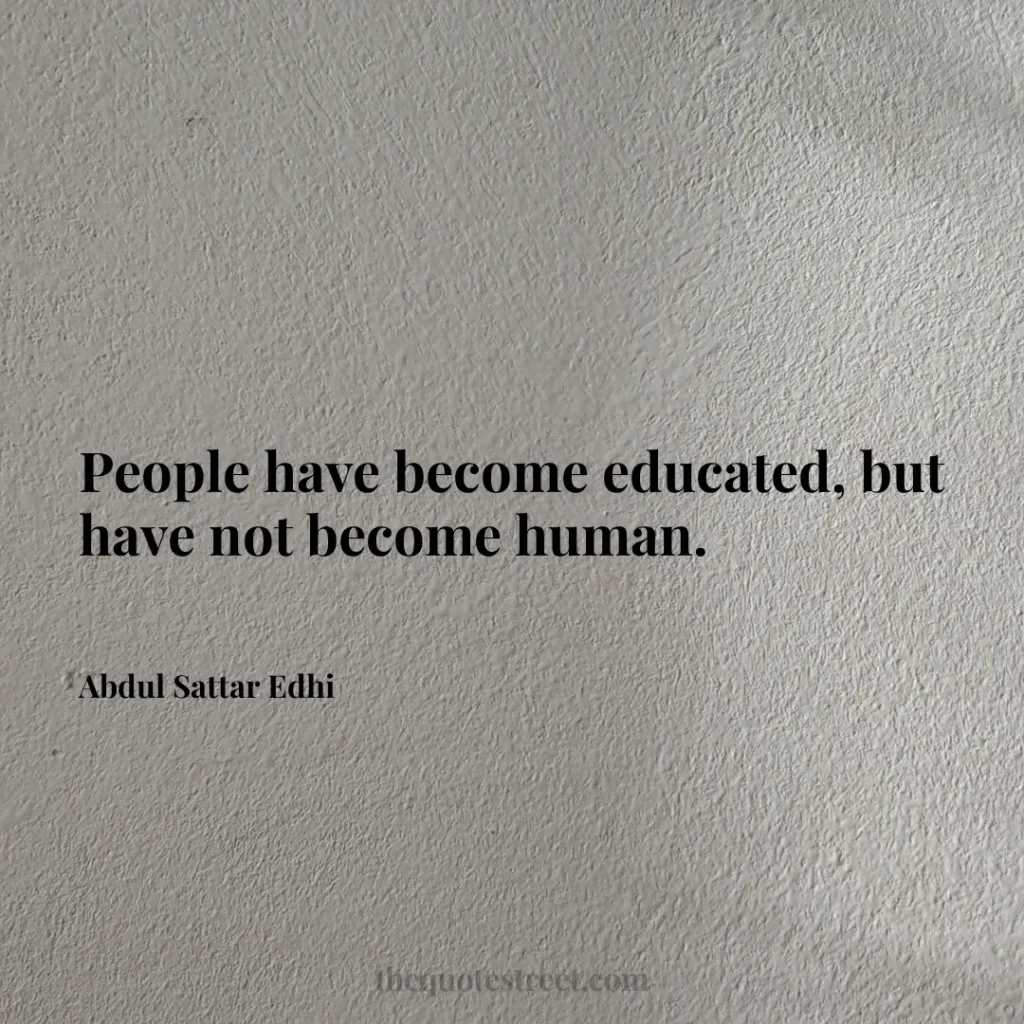 People have become educated