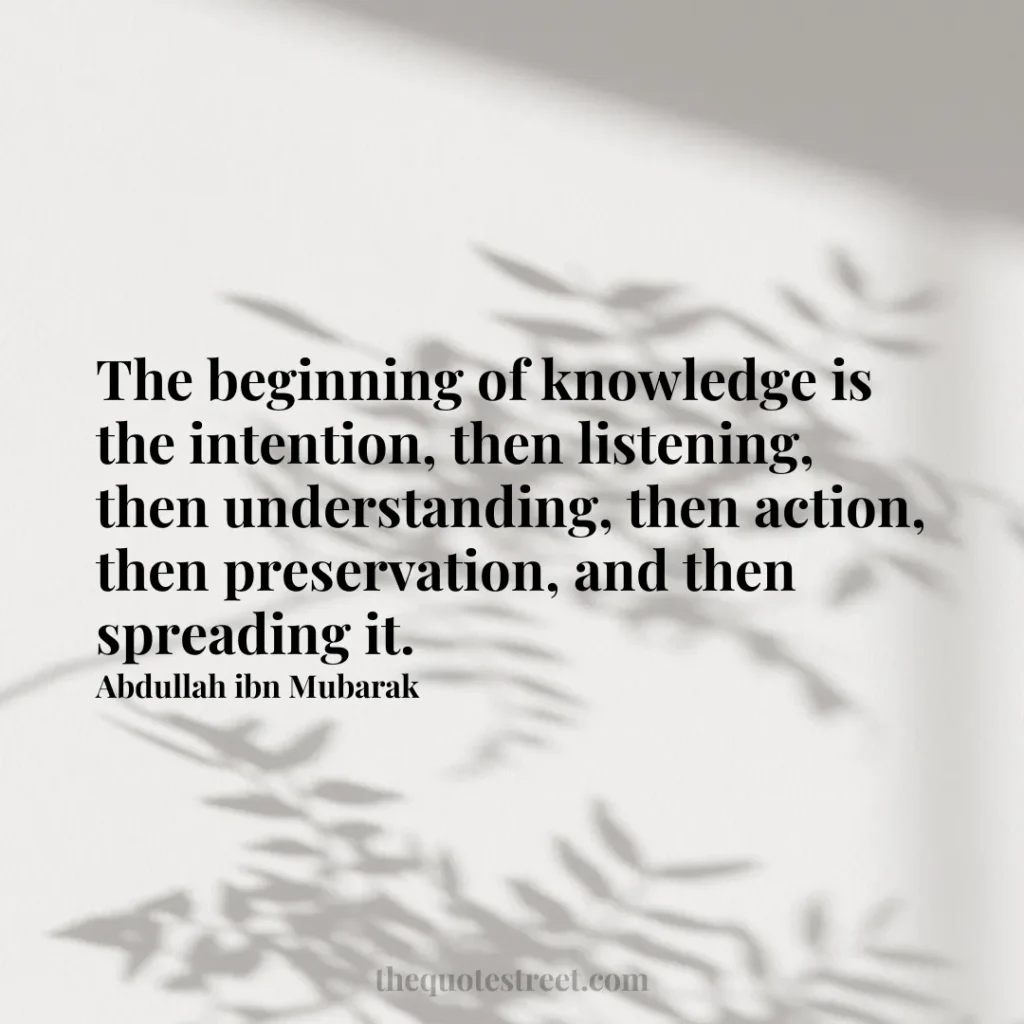 The beginning of knowledge is the intention