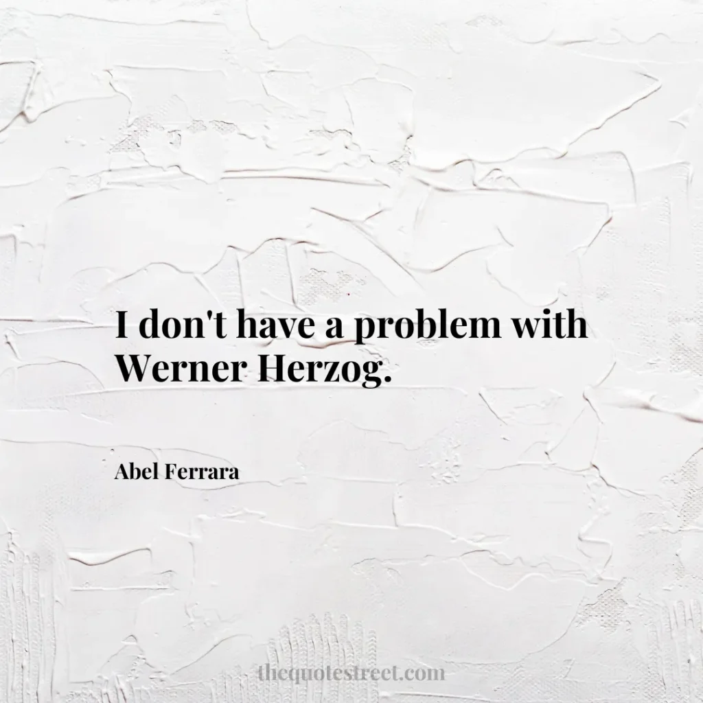 I don't have a problem with Werner Herzog. - Abel Ferrara