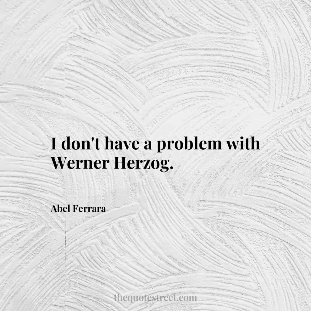 I don't have a problem with Werner Herzog. - Abel Ferrara