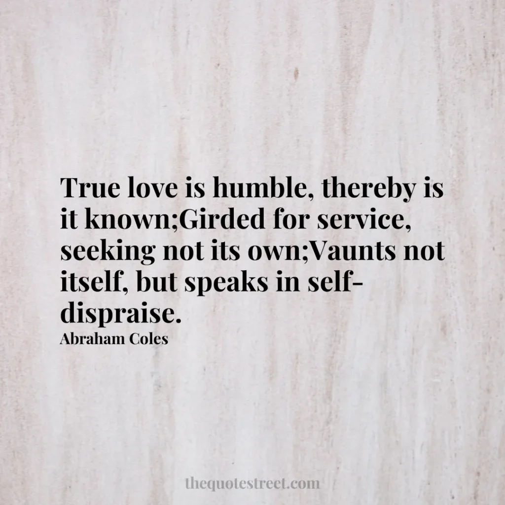True love is humble