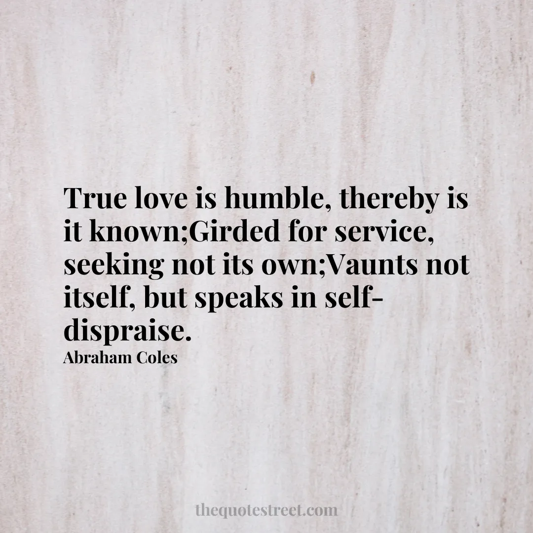 True love is humble