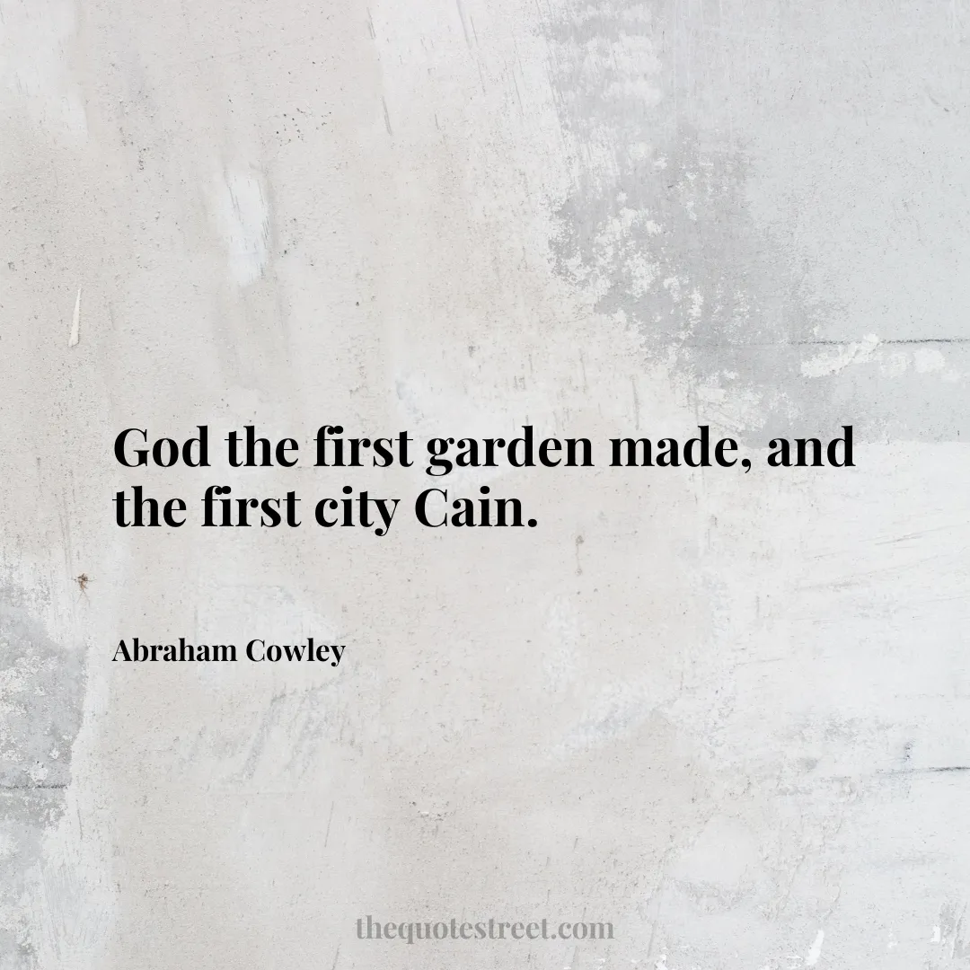 God the first garden made