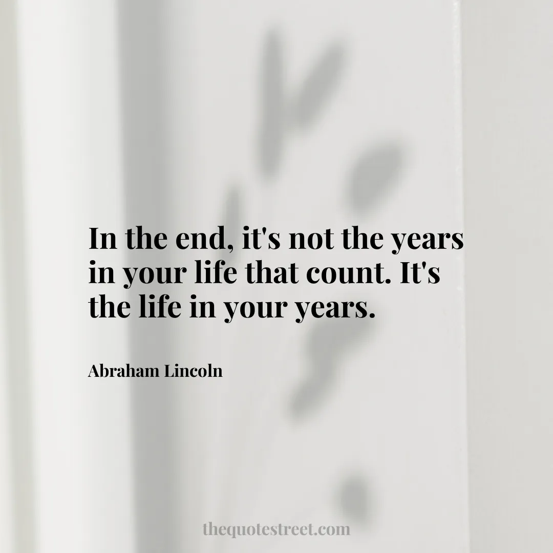 In the end