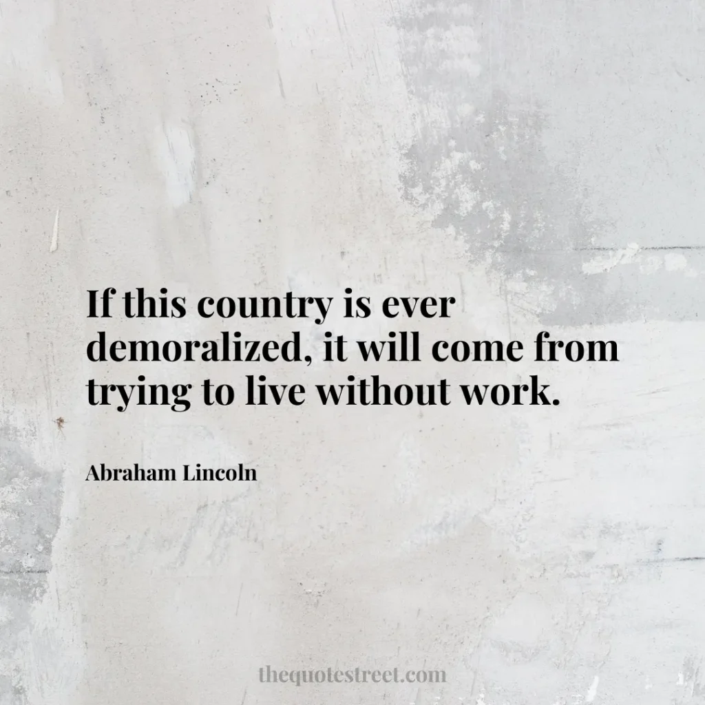 If this country is ever demoralized