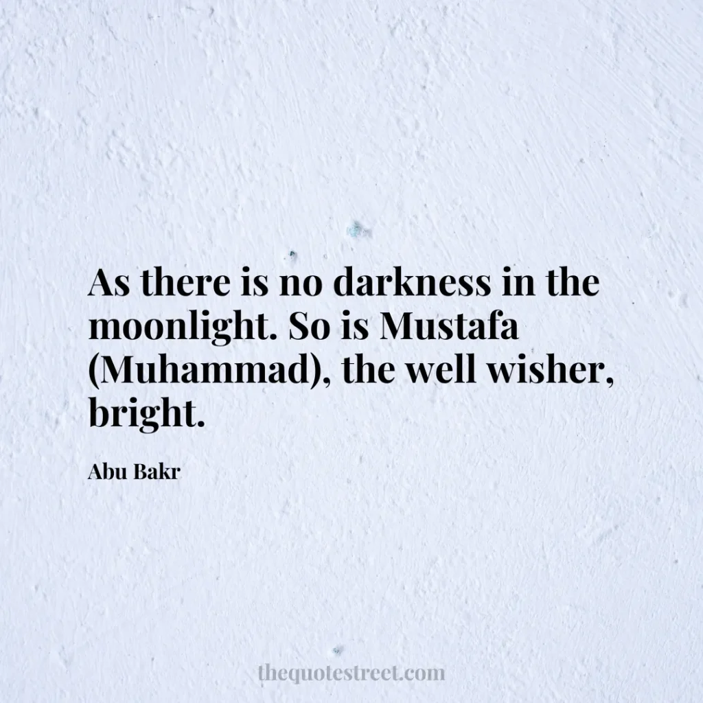 As there is no darkness in the moonlight. So is Mustafa (Muhammad)