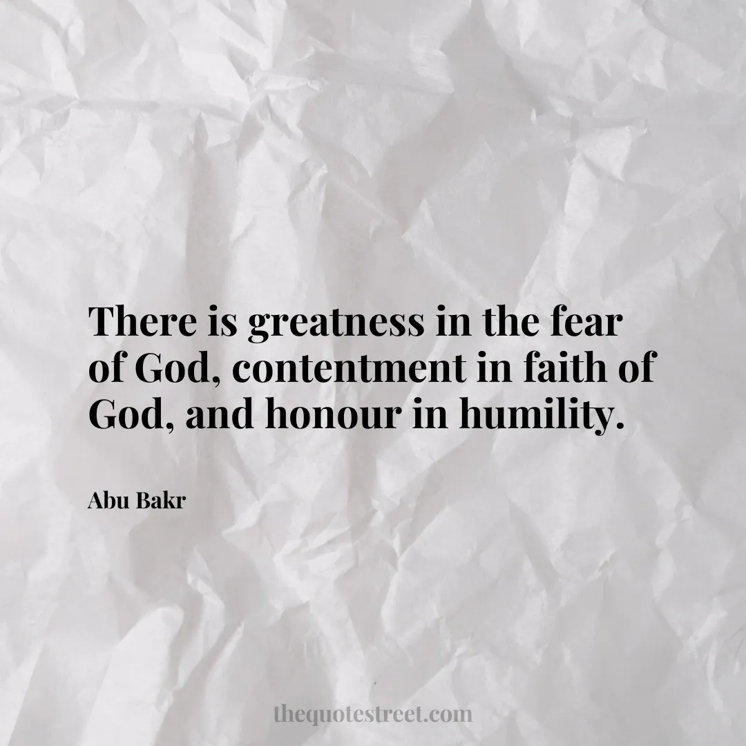 There is greatness in the fear of God