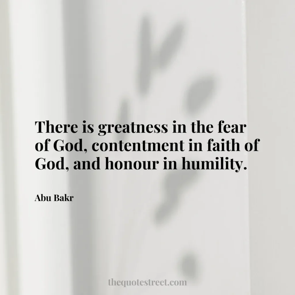 There is greatness in the fear of God
