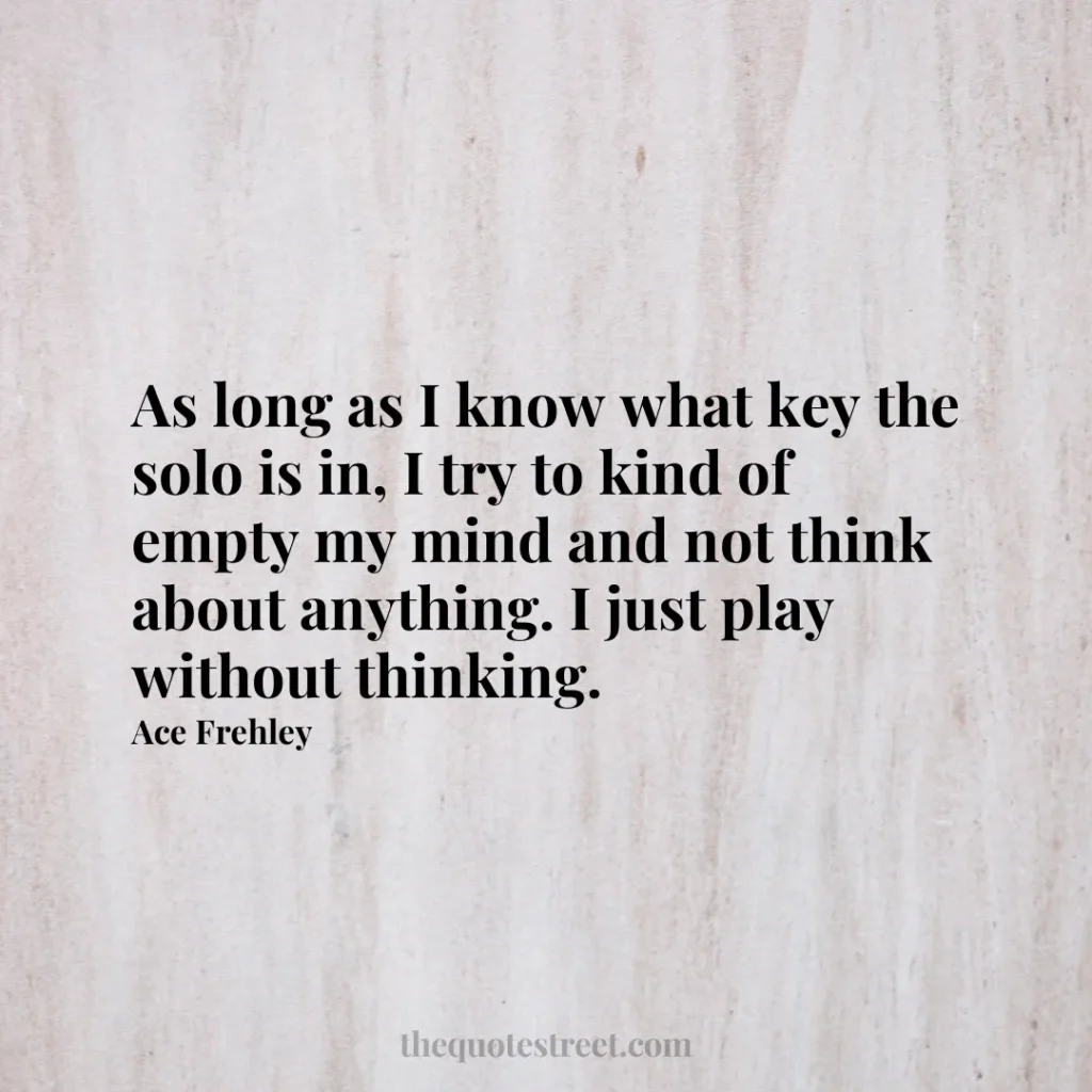 As long as I know what key the solo is in