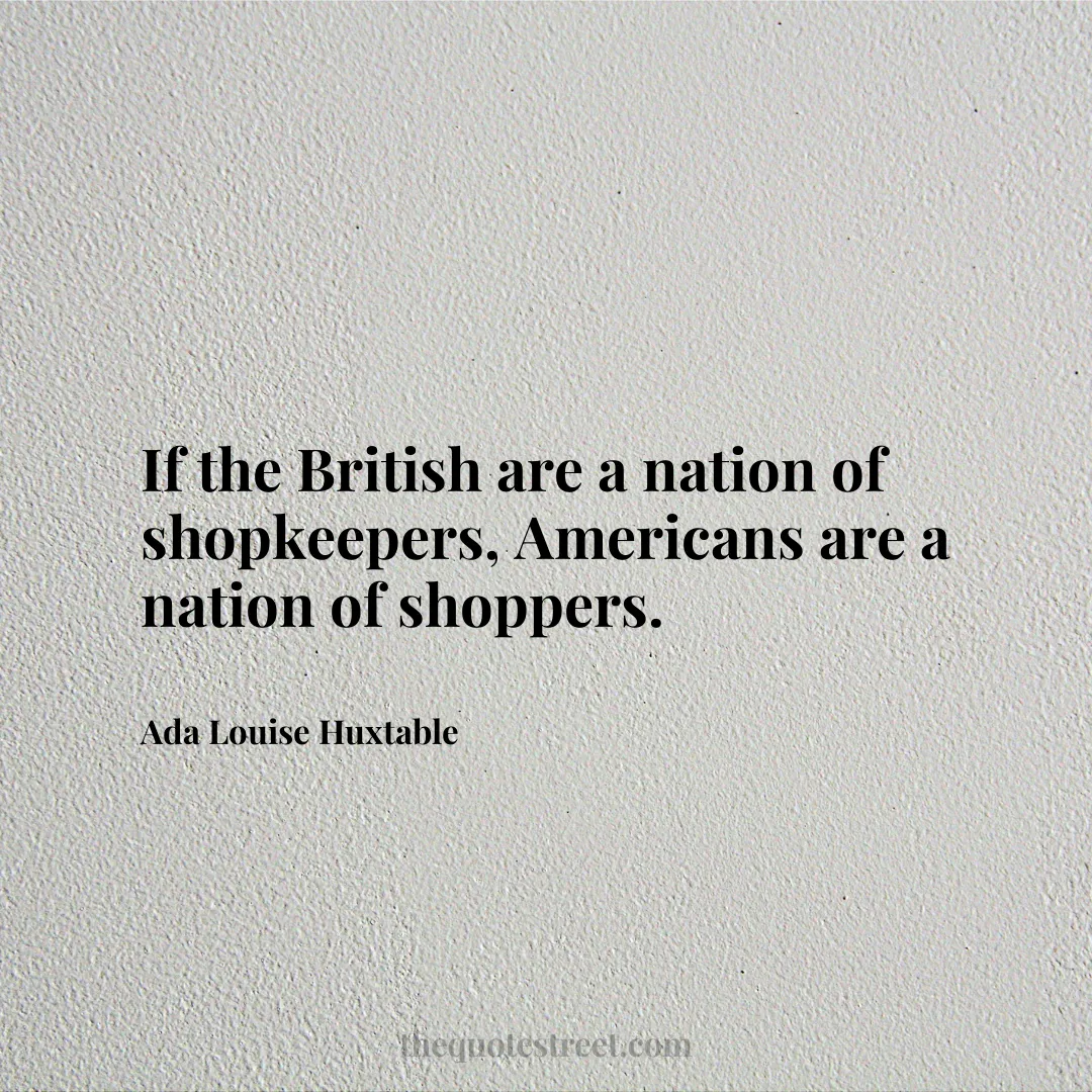 If the British are a nation of shopkeepers