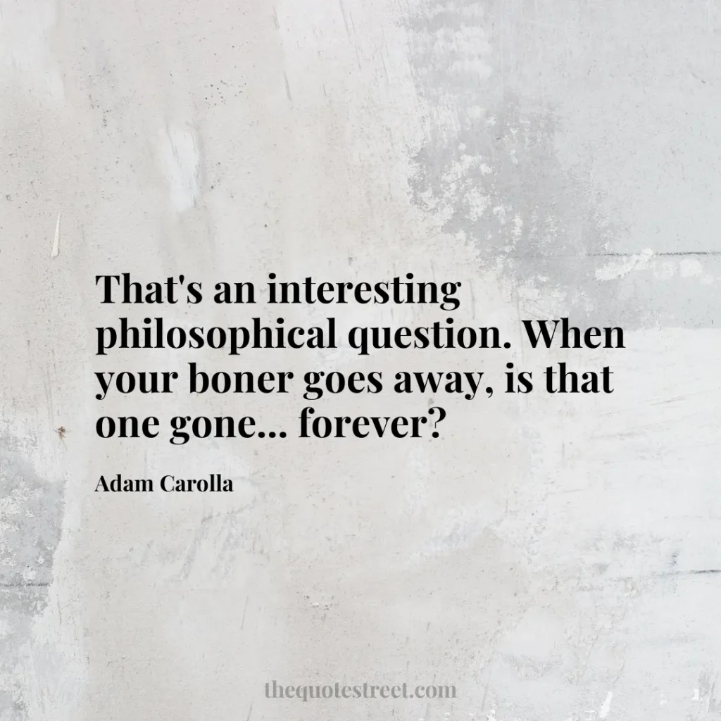 That's an interesting philosophical question. When your boner goes away