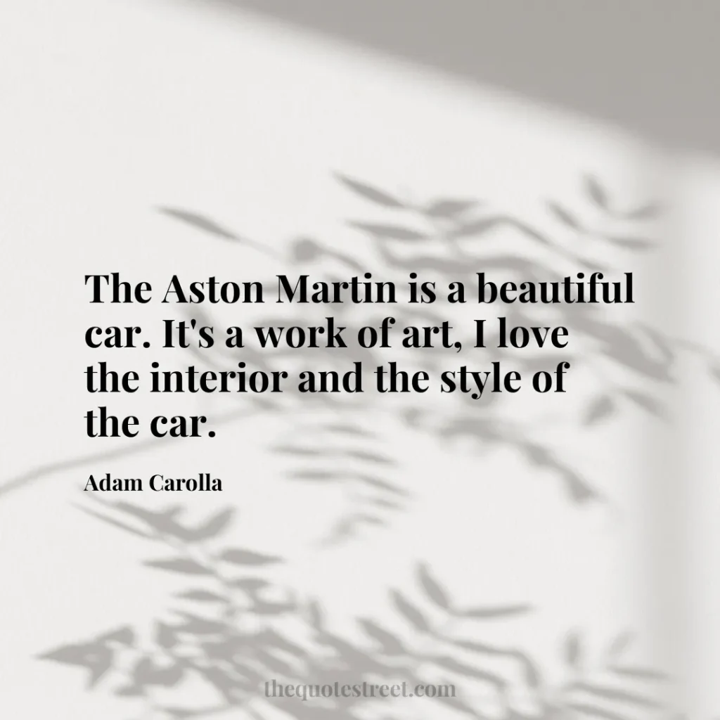 The Aston Martin is a beautiful car. It's a work of art