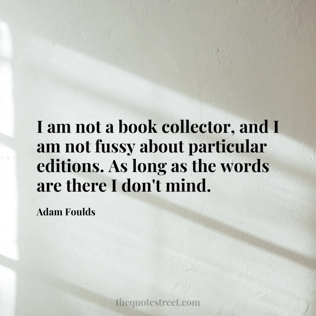 I am not a book collector