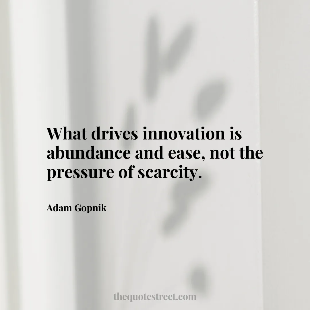 What drives innovation is abundance and ease