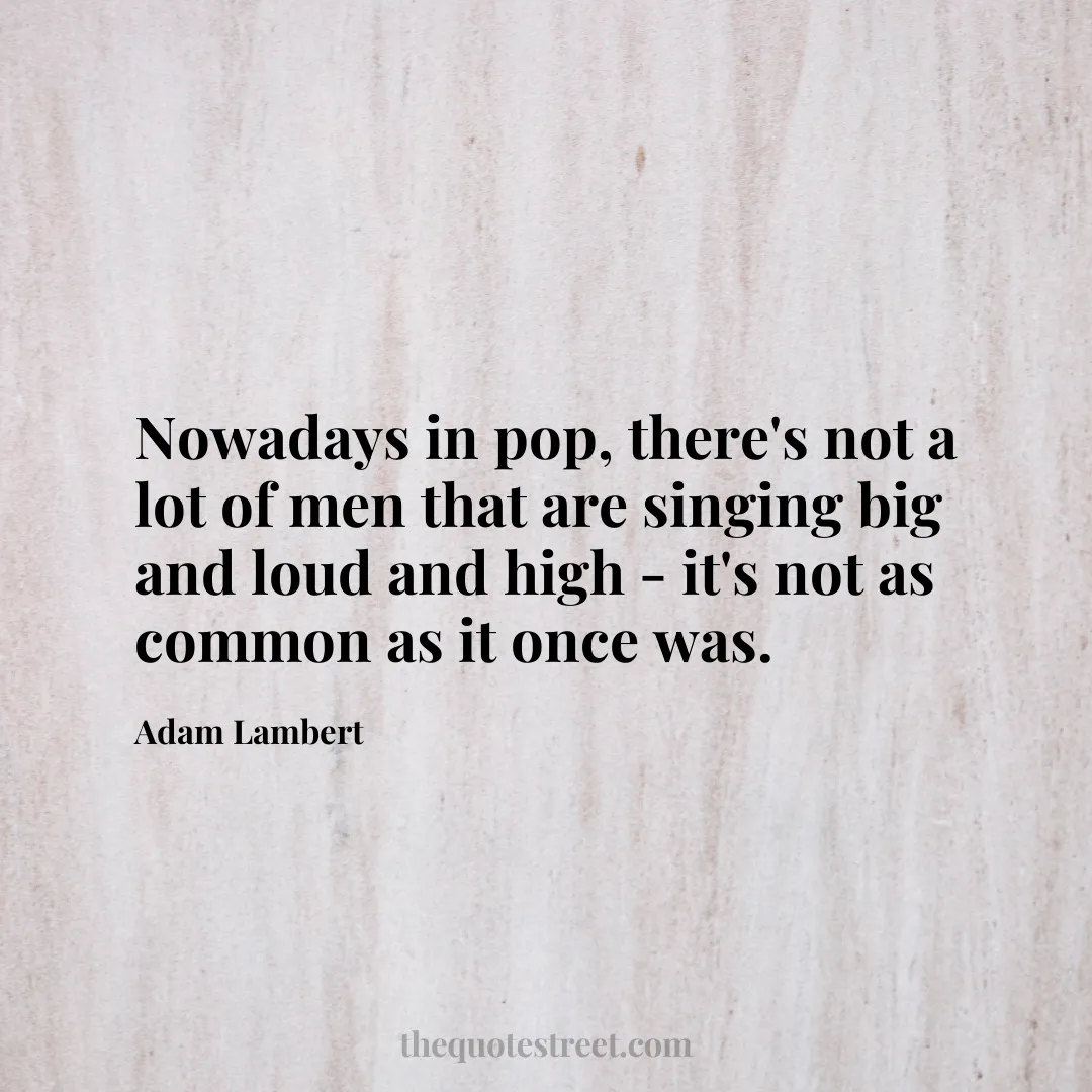 Nowadays in pop