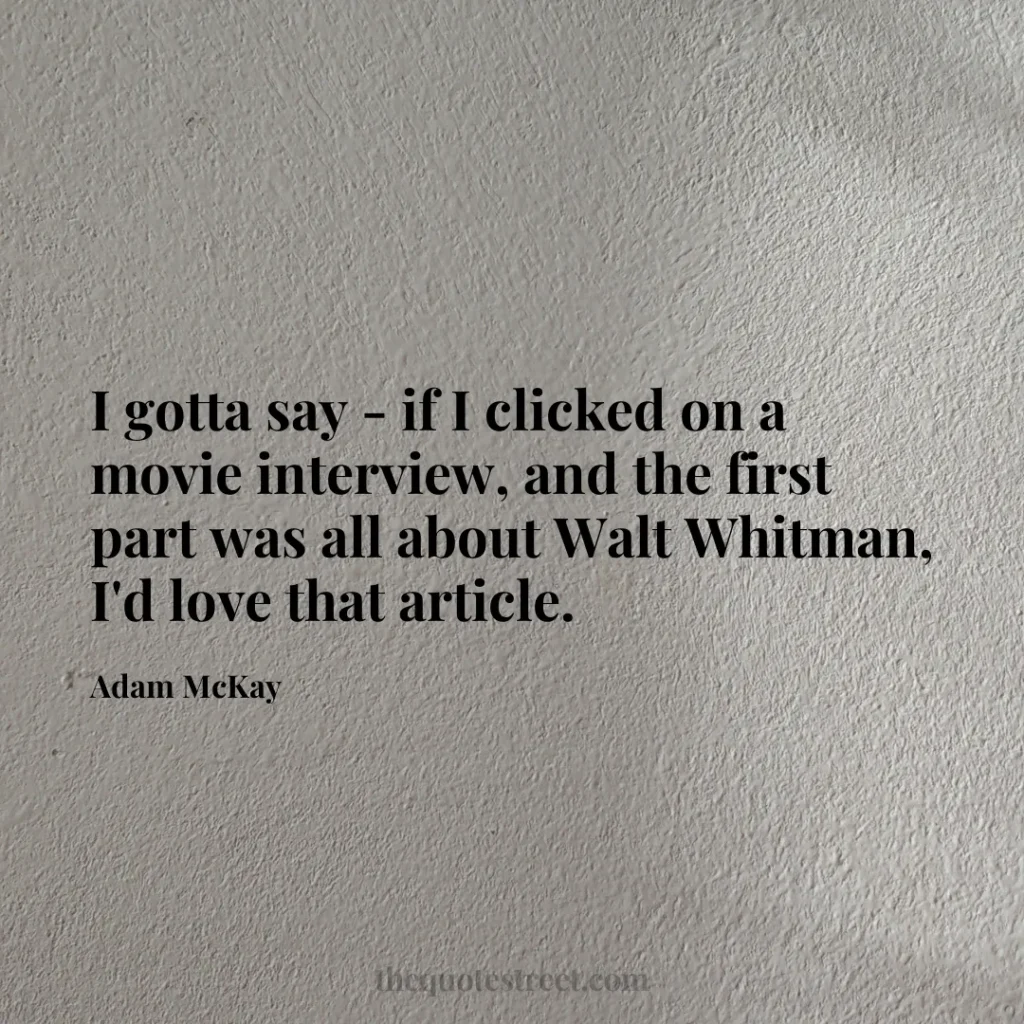 I gotta say - if I clicked on a movie interview