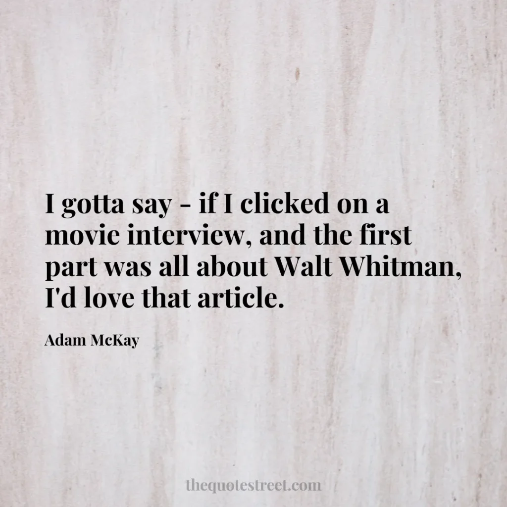 I gotta say - if I clicked on a movie interview