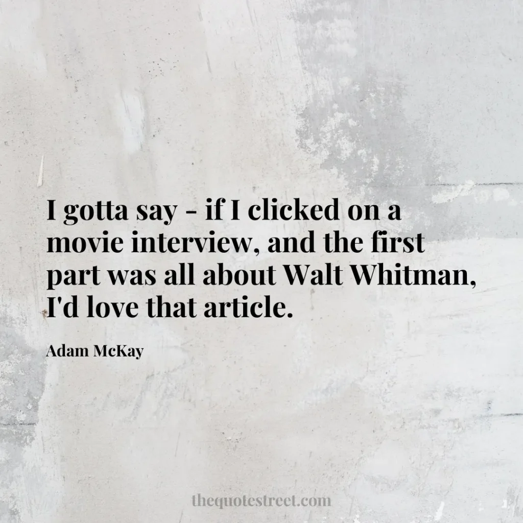 I gotta say - if I clicked on a movie interview