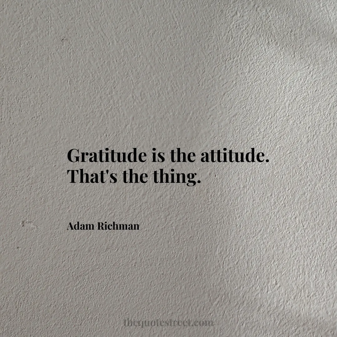 Gratitude is the attitude. That's the thing. - Adam Richman