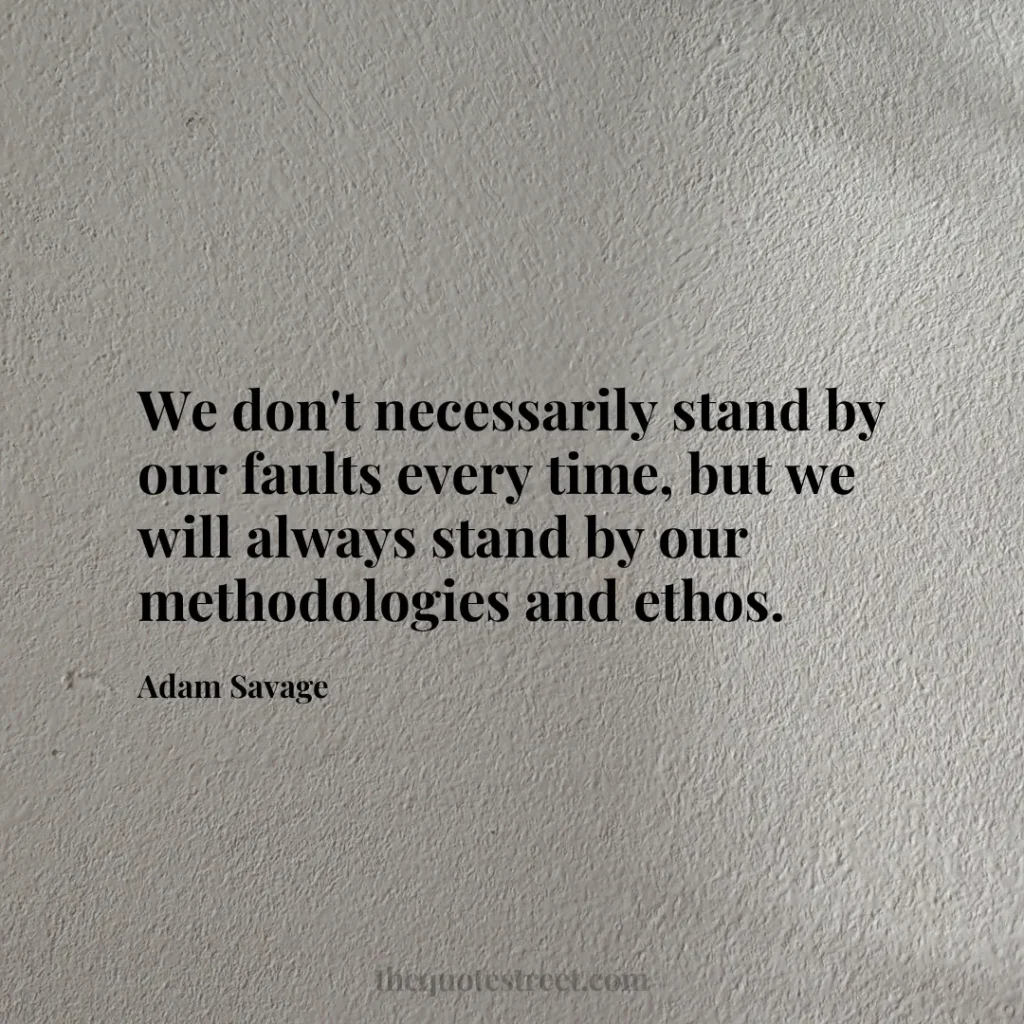 We don't necessarily stand by our faults every time