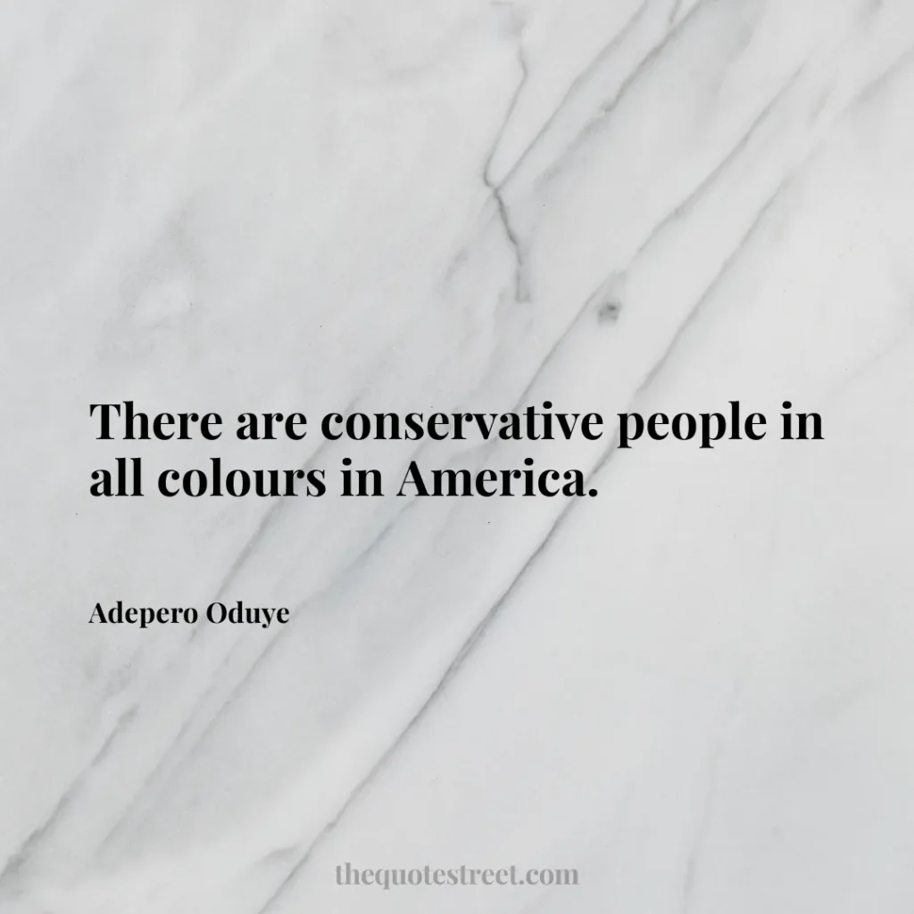 There are conservative people in all colours in America. - Adepero Oduye