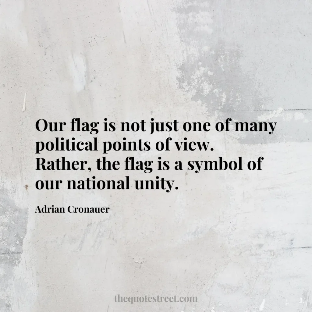 Our flag is not just one of many political points of view. Rather