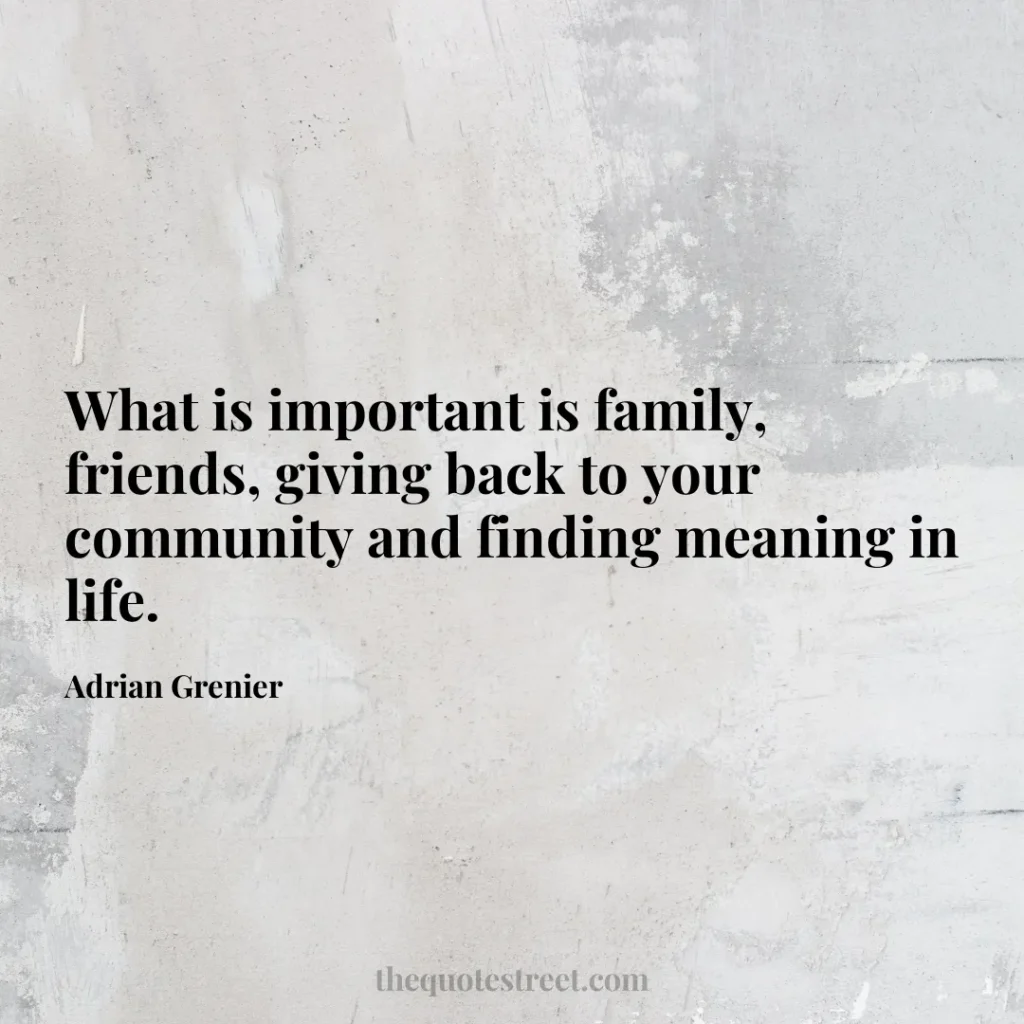 What is important is family