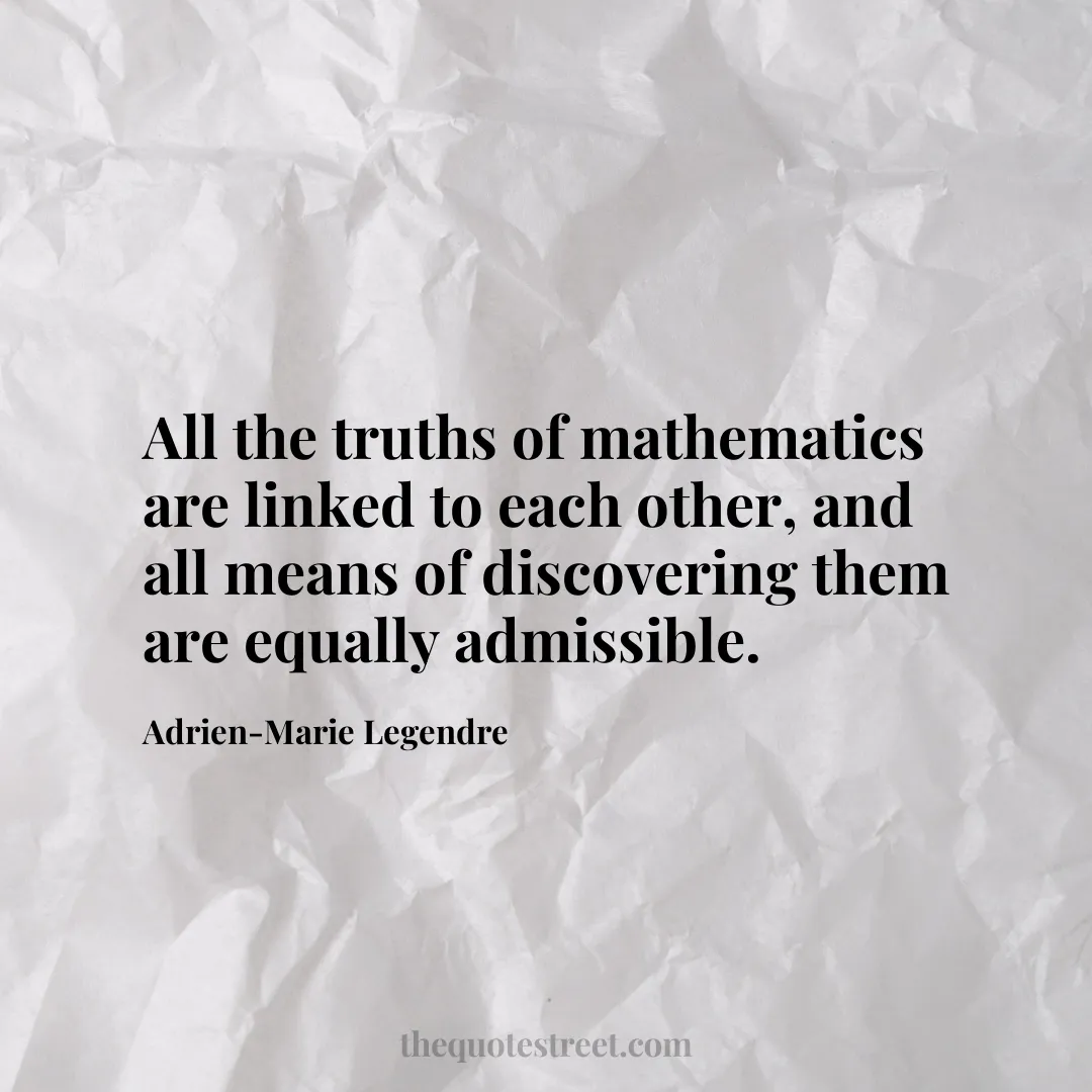 All the truths of mathematics are linked to each other