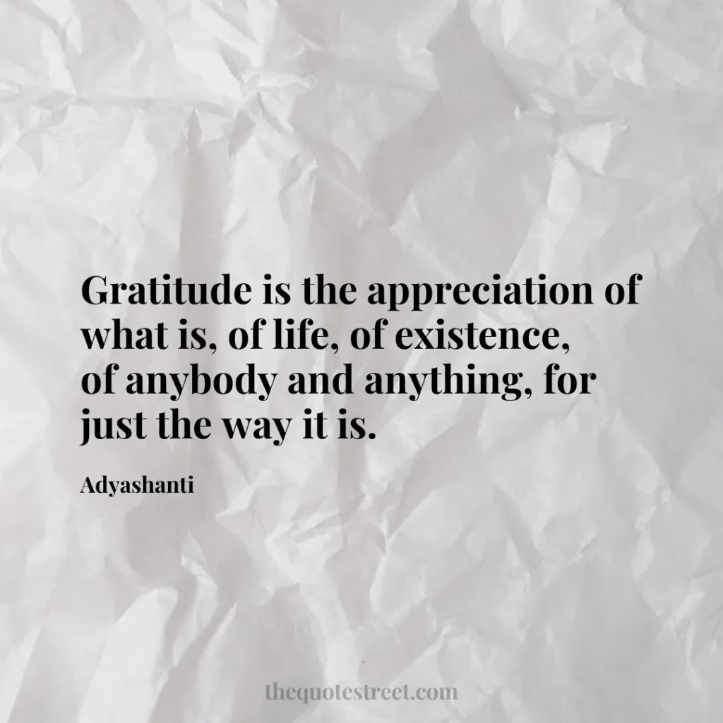 Gratitude is the appreciation of what is