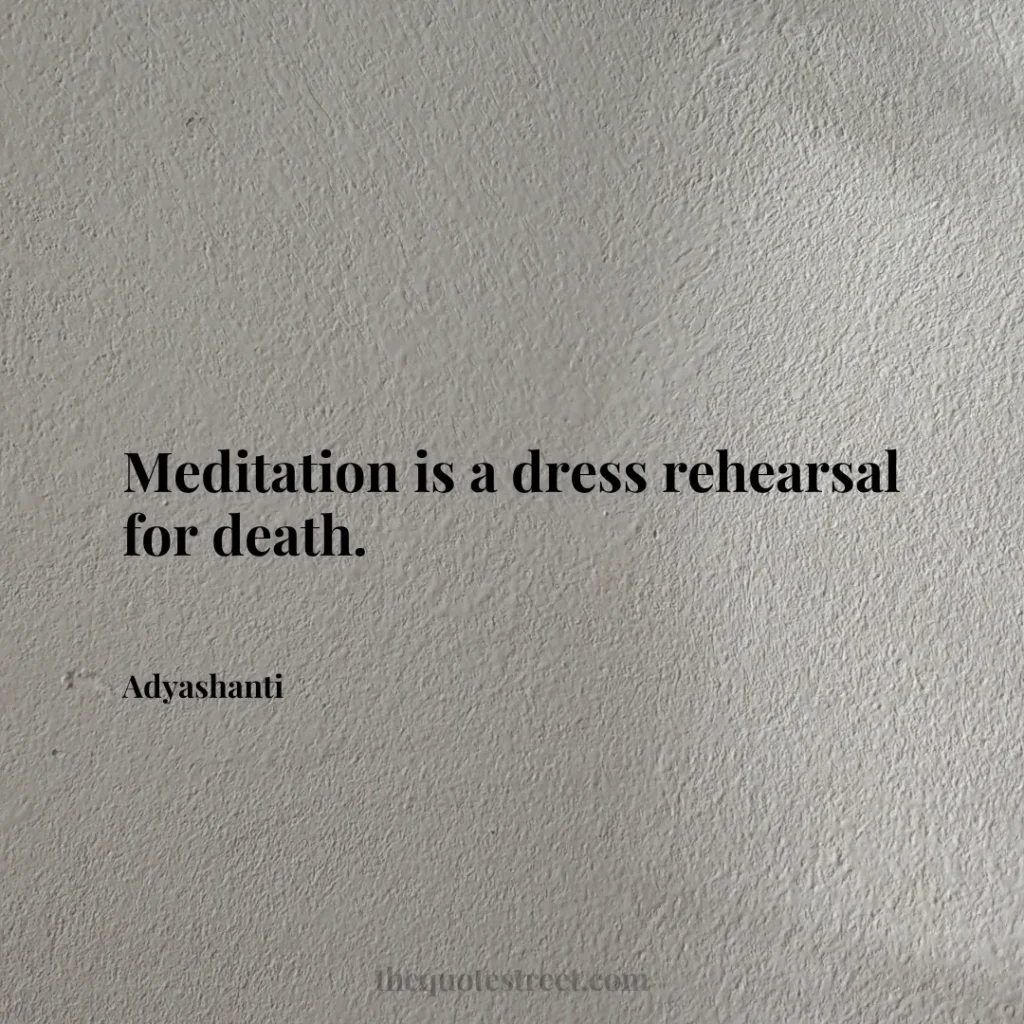 Meditation is a dress rehearsal for death. - Adyashanti