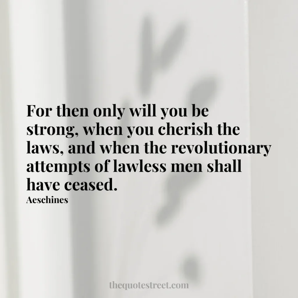 For then only will you be strong