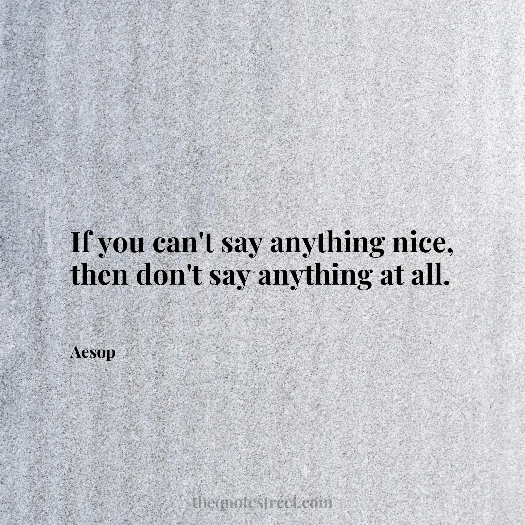 If you can't say anything nice