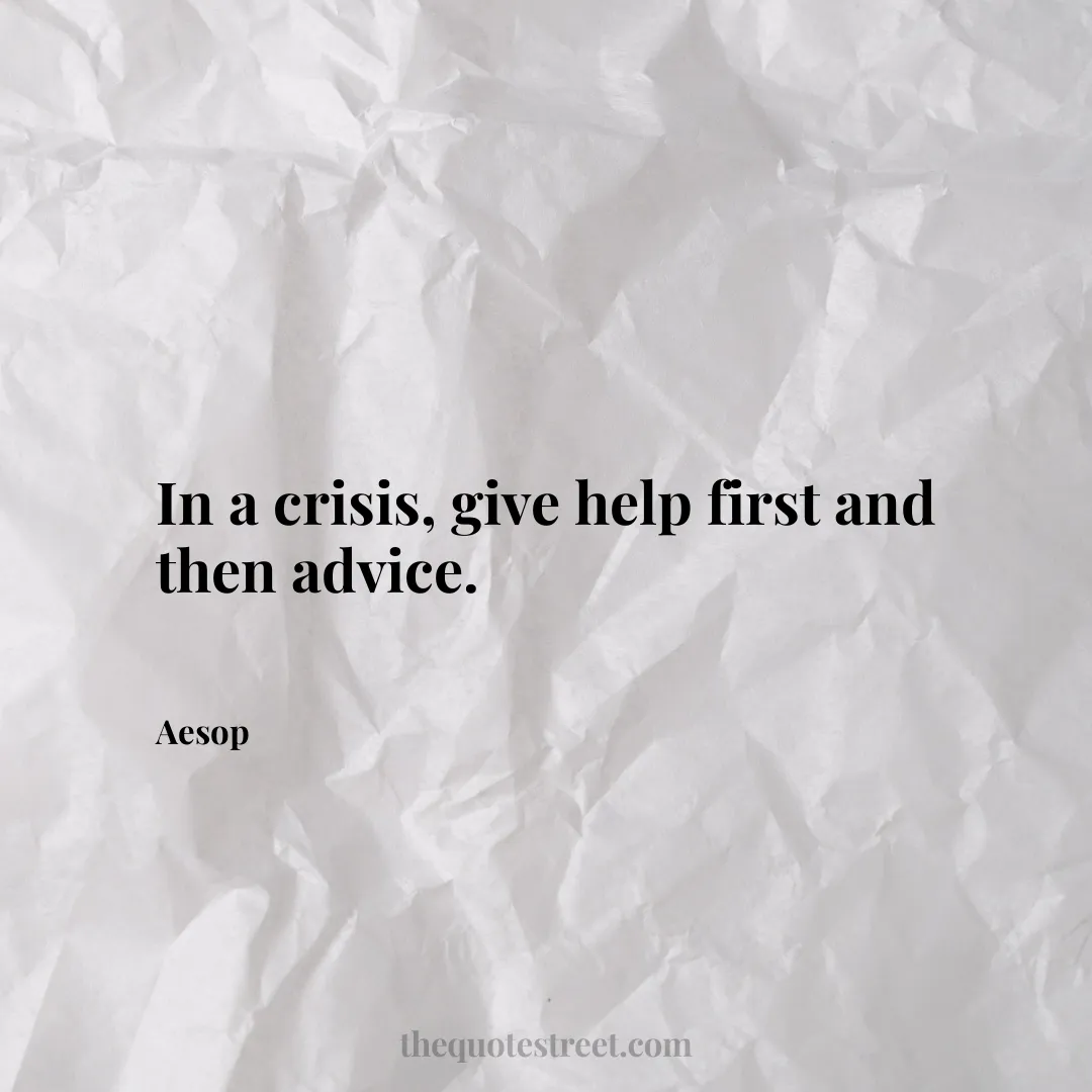 In a crisis