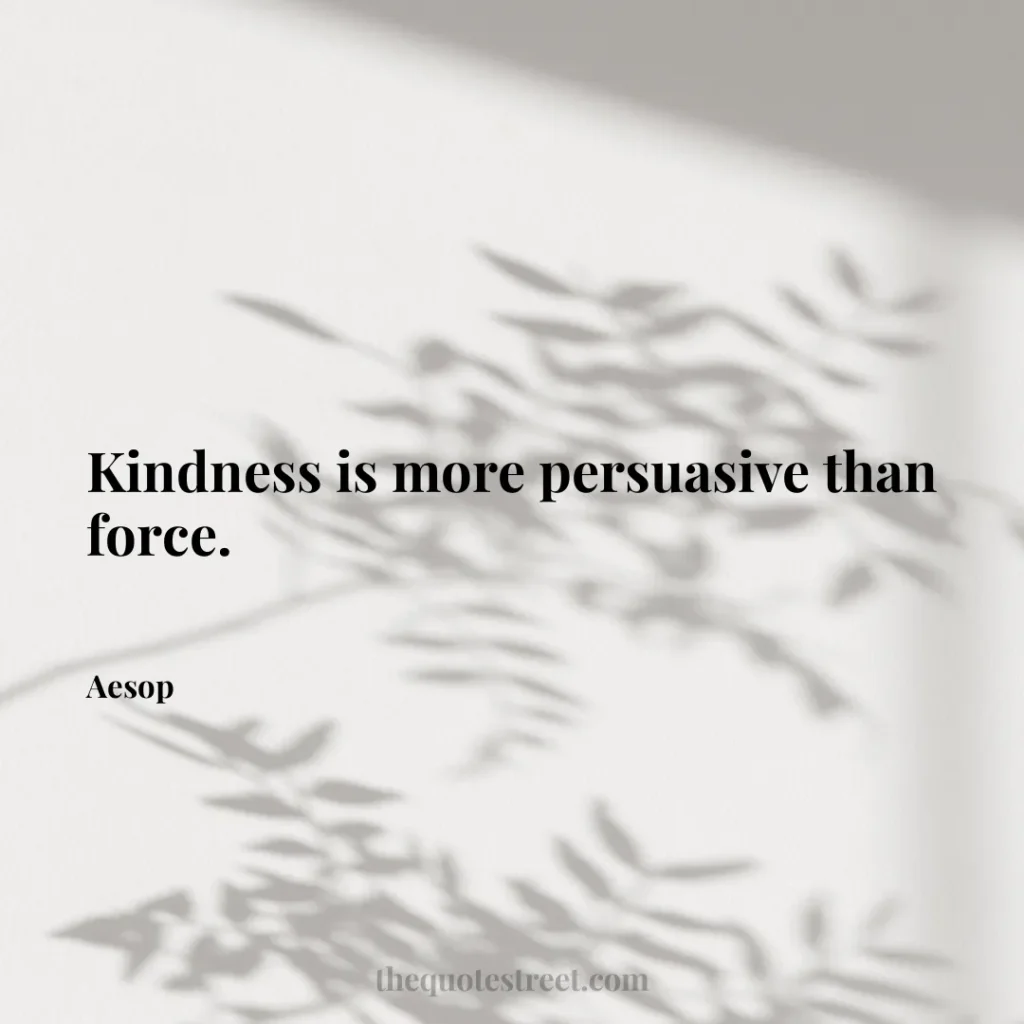 Kindness is more persuasive than force. - Aesop