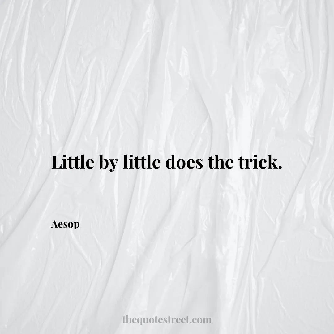 Little by little does the trick. - Aesop