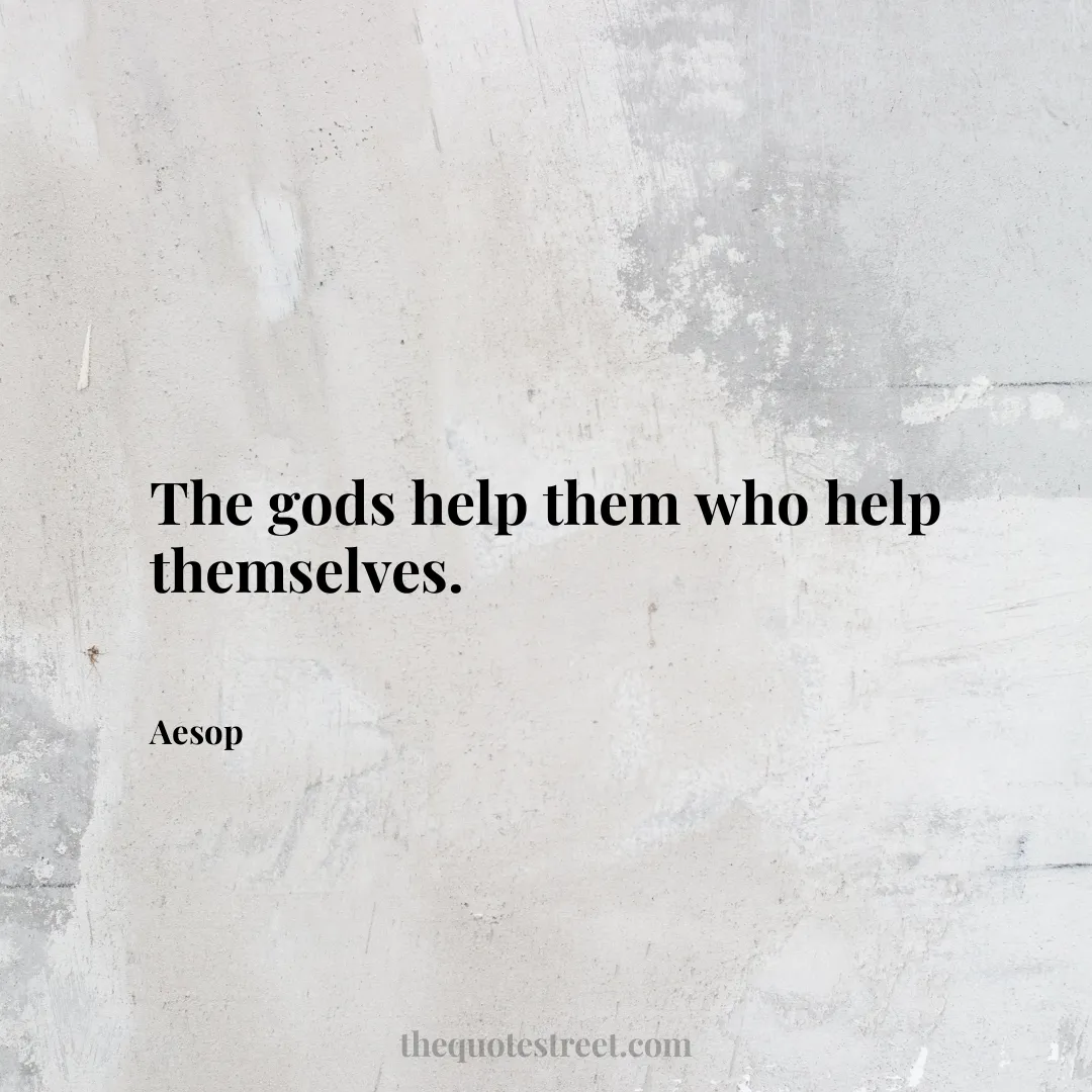 The gods help them who help themselves. - Aesop