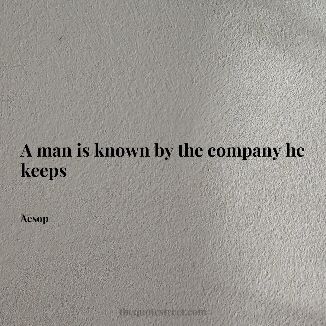 A man is known by the company he keeps - Aesop