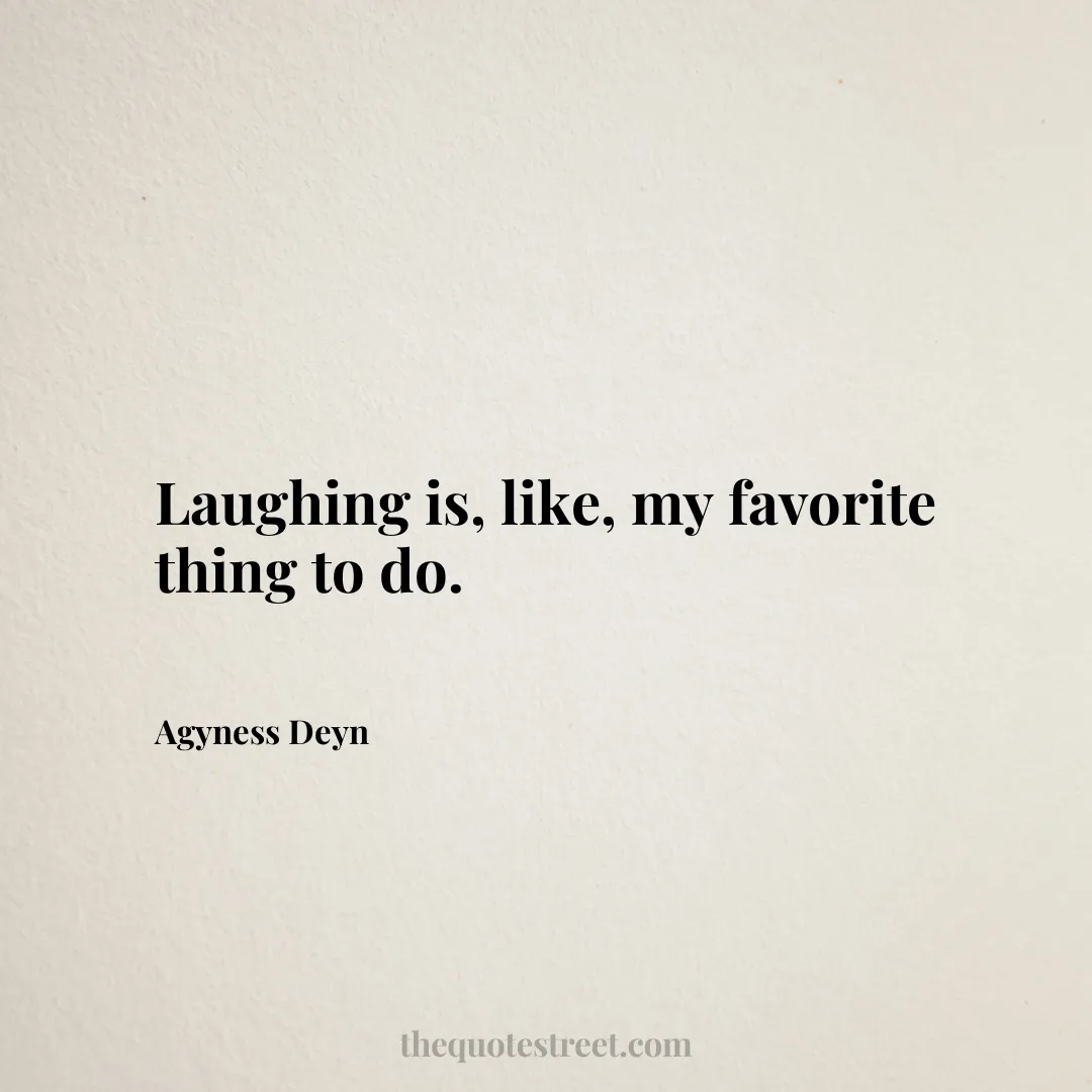 Laughing is