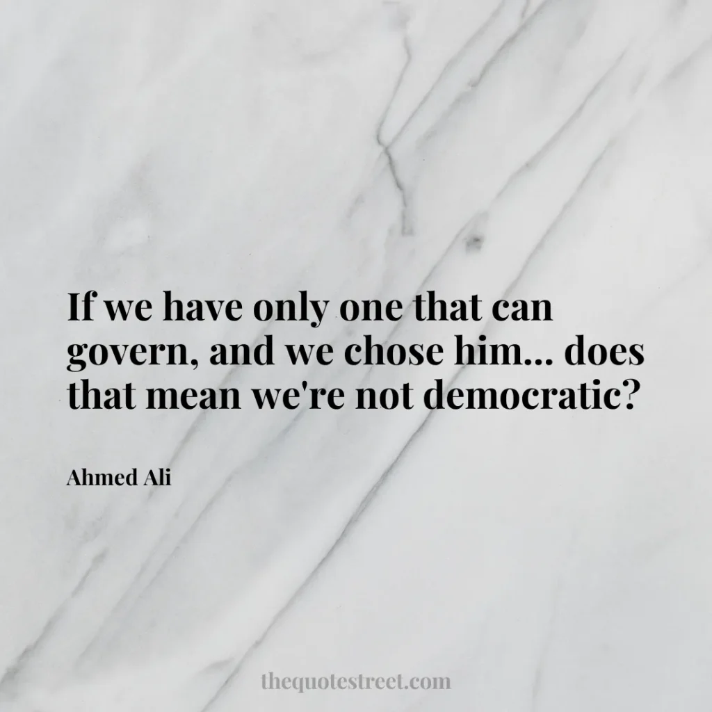 If we have only one that can govern