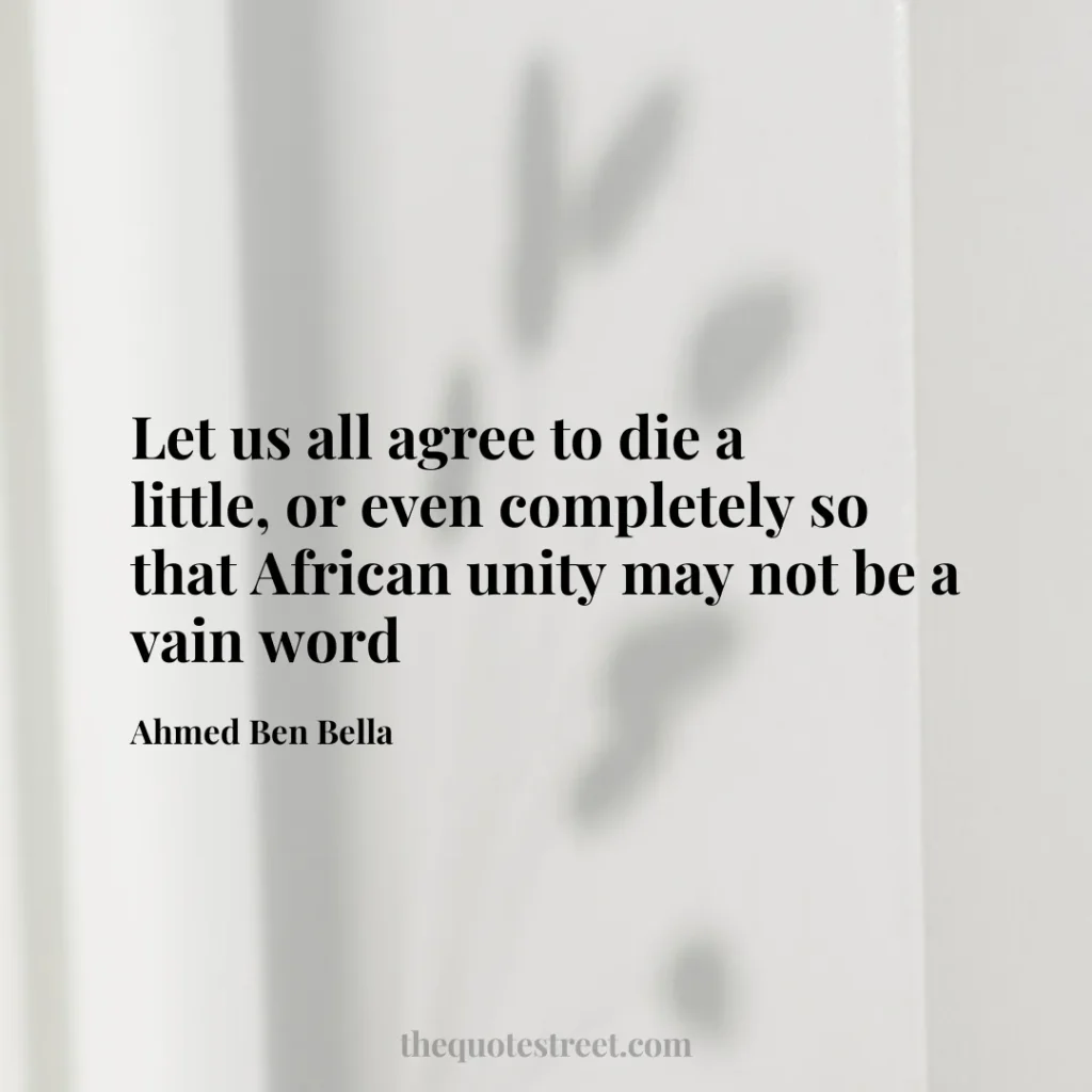 Let us all agree to die a little