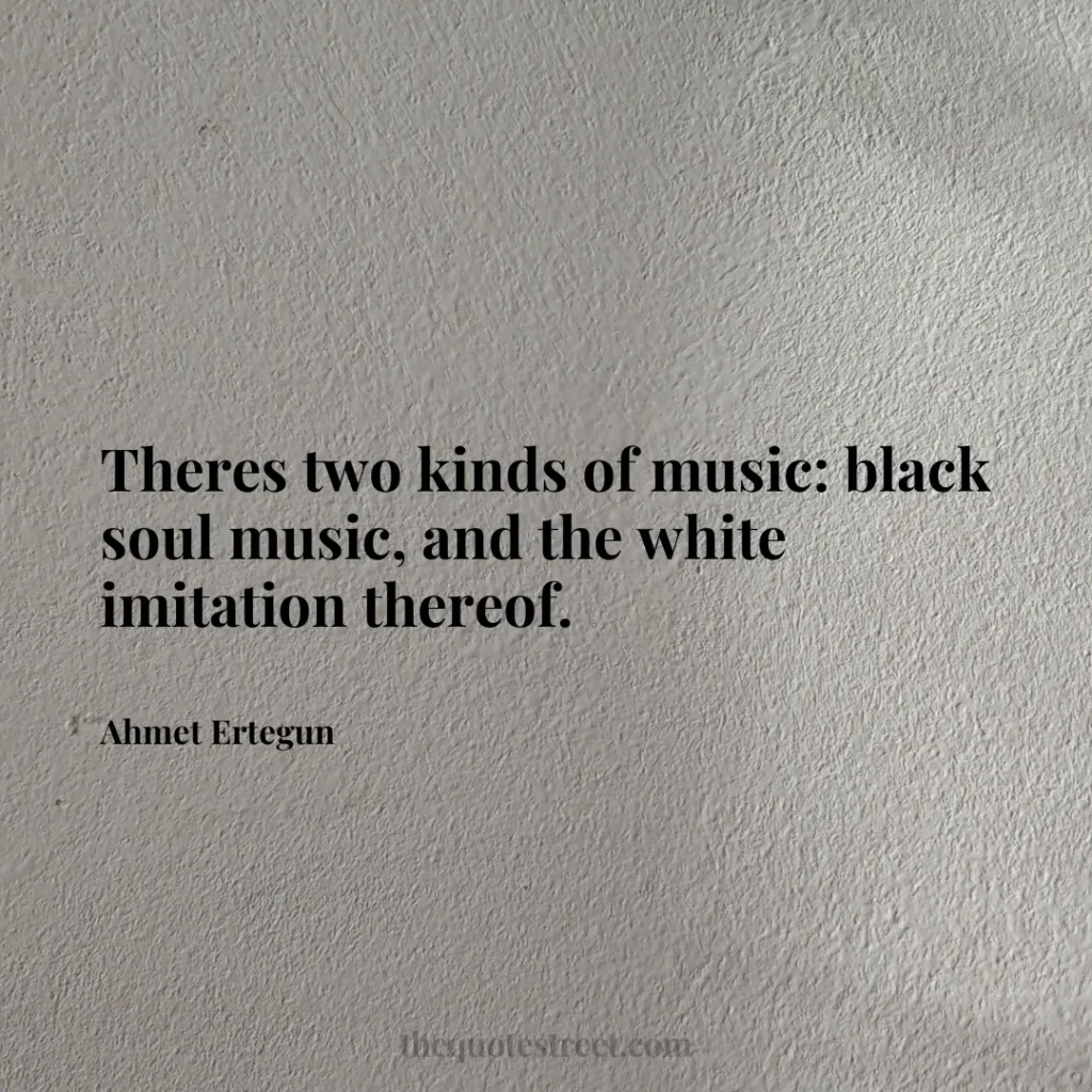 Theres two kinds of music: black soul music