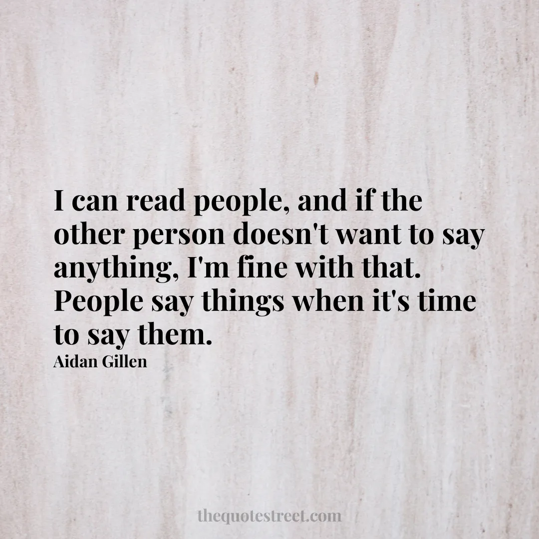 I can read people