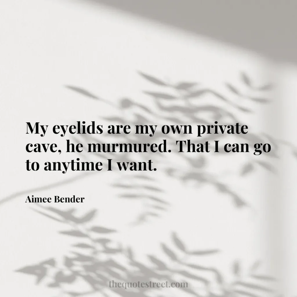 My eyelids are my own private cave